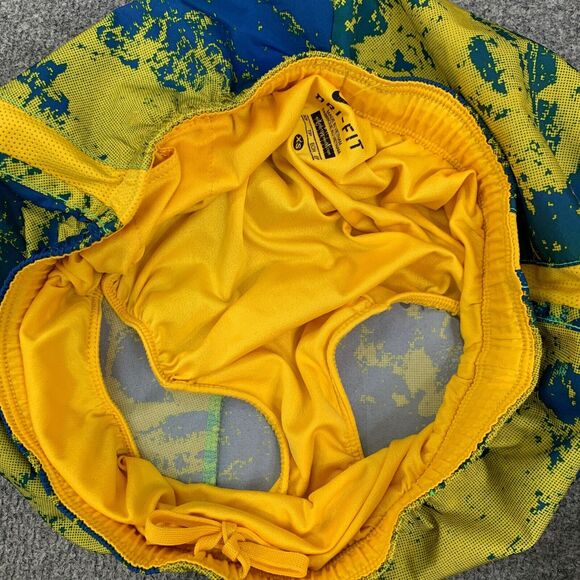 Nike Short Womens XS Extra Small Yellow Harbor Blue Running Dri Fit Livestrong - Picture 7 of 12